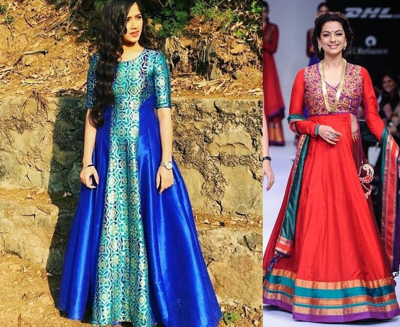21 Kurti from old saree designs Saree reuse Ideas Bling Sparkle